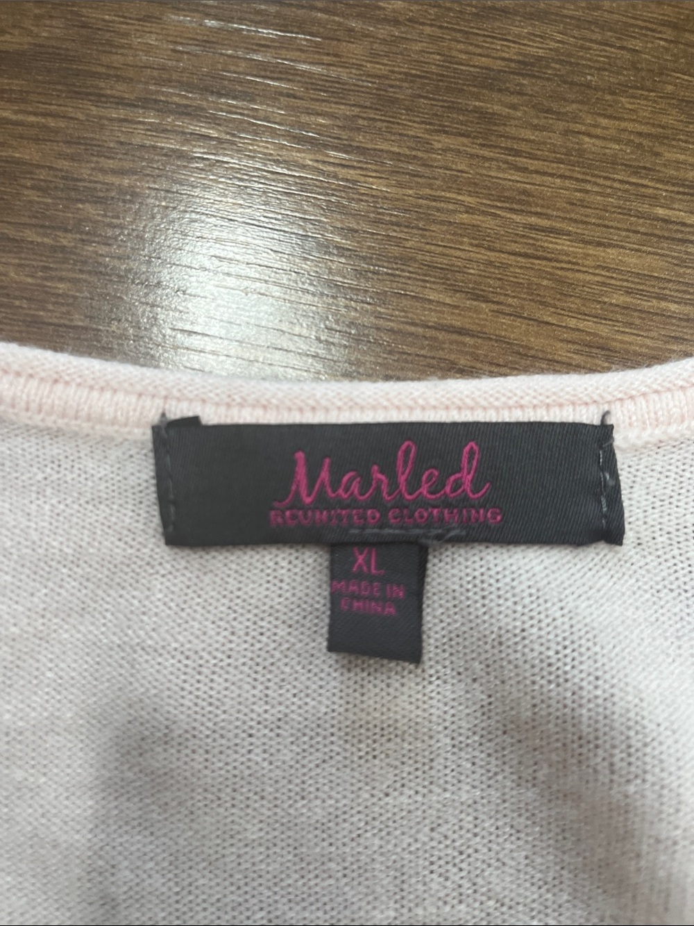 Pale Pink Marled Sweater Slouchy Oversized Size XL - Picture 5 of 8